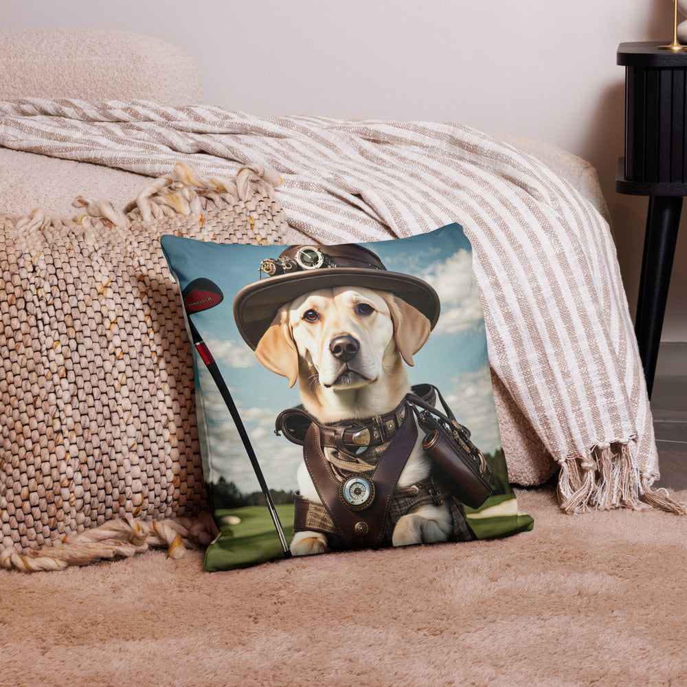 Premium Pillow Case-Labrador Retriever Golfer V20