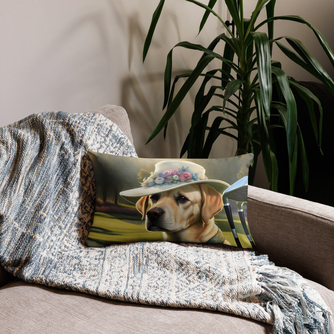 Premium Pillow Case-Labrador Retriever Golfer V5