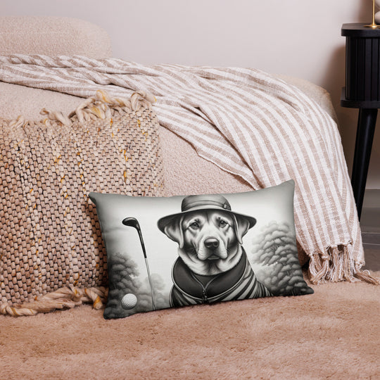 Premium Pillow Case-Labrador Retriever Golfer V7