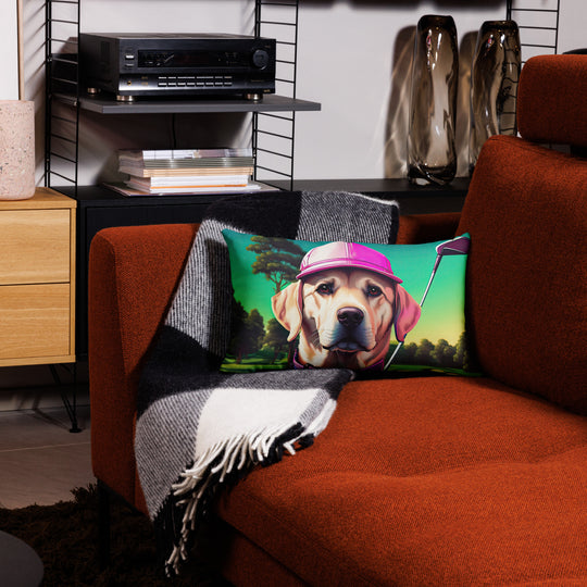 Premium Pillow Case-Labrador Retriever Golfer V16