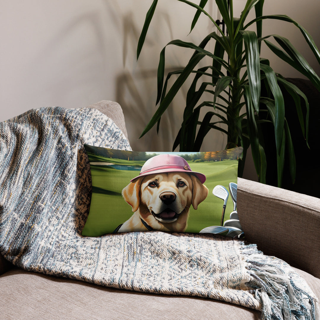 Premium Pillow Case-Labrador Retriever Golfer V19