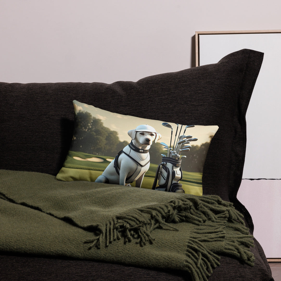 Premium Pillow Case-Labrador Retriever Golfer V6