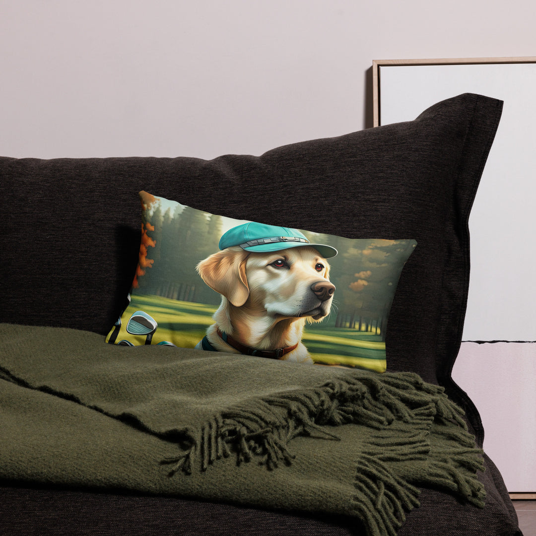 Premium Pillow Case-Labrador Retriever Golfer V10