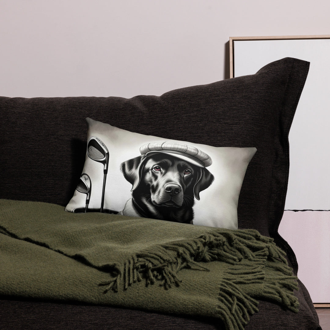 Premium Pillow Case-Labrador Retriever Golfer V11