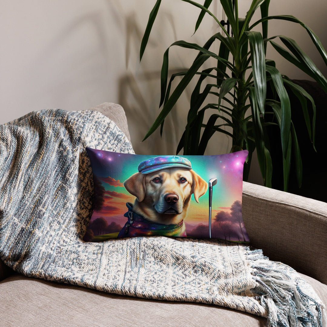 Premium Pillow Case-Labrador Retriever Golfer V21