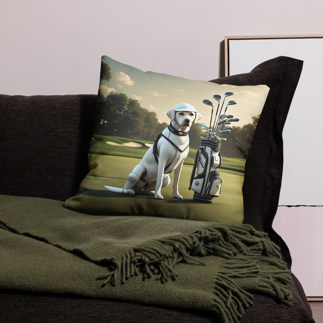 Premium Pillow Case-Labrador Retriever Golfer V6