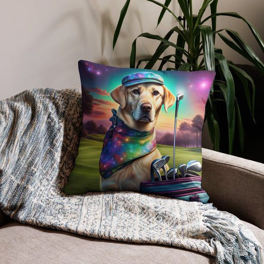 Premium Pillow Case-Labrador Retriever Golfer V21