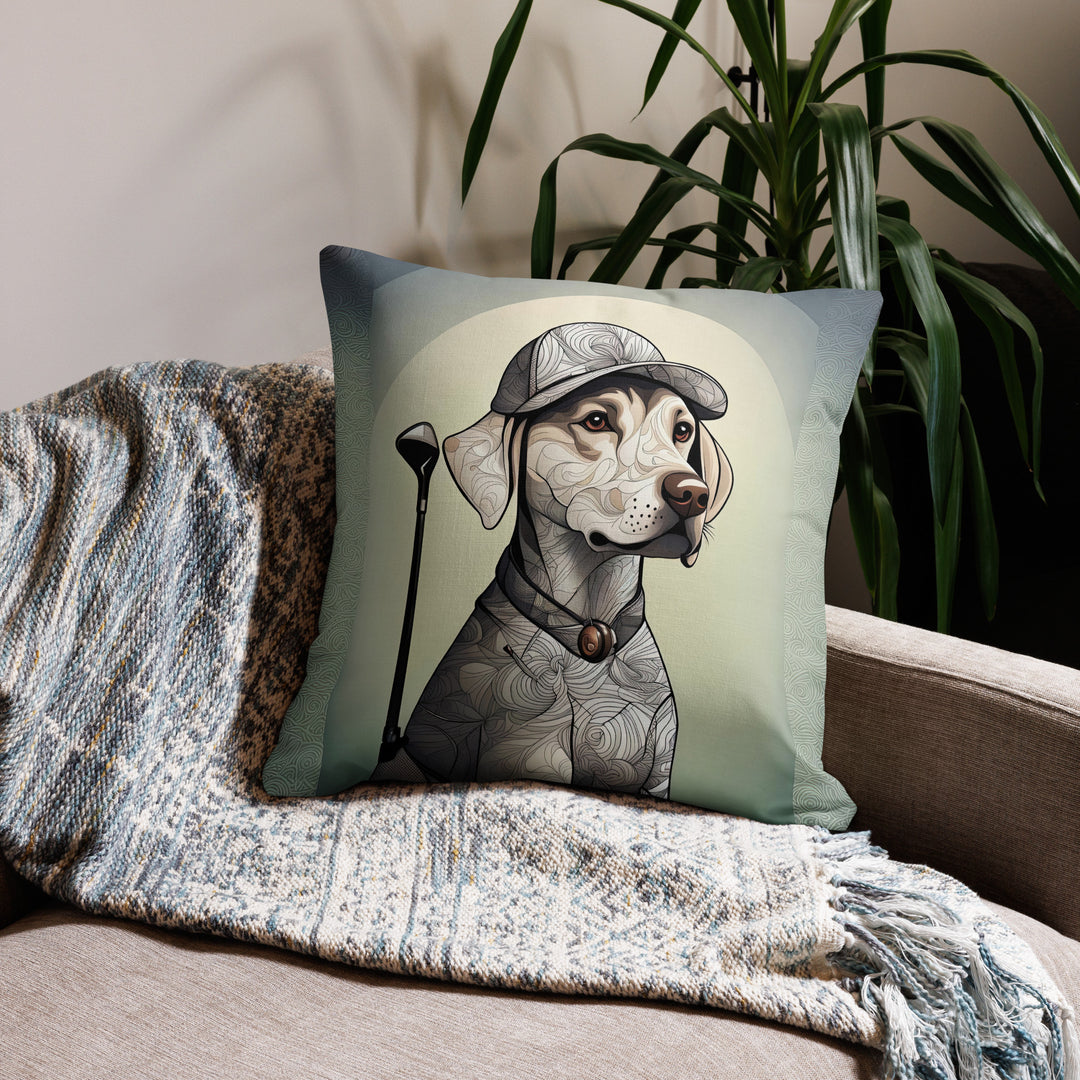 Premium Pillow Case-Labrador Retriever Golfer V22