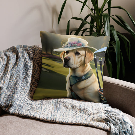 Premium Pillow Case-Labrador Retriever Golfer V5