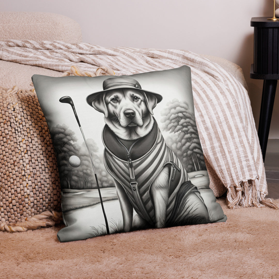 Premium Pillow Case-Labrador Retriever Golfer V7