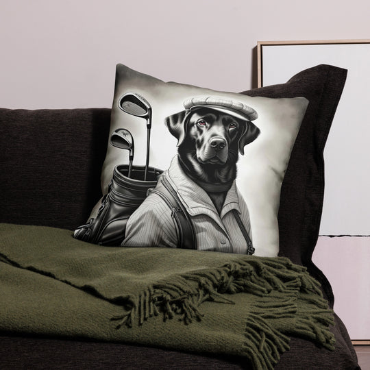 Premium Pillow Case-Labrador Retriever Golfer V11