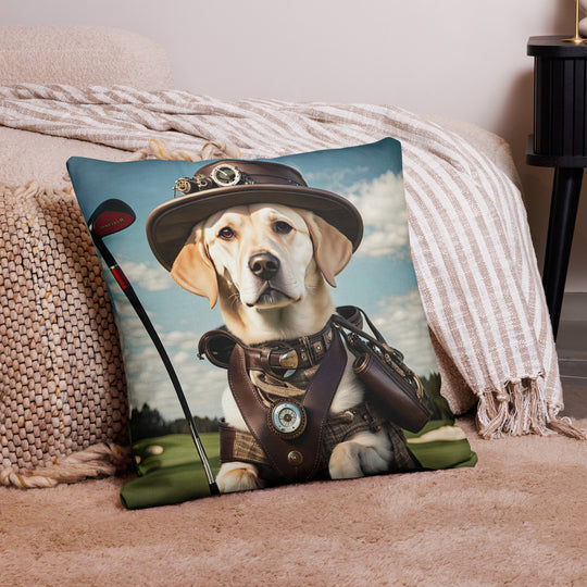 Premium Pillow Case-Labrador Retriever Golfer V20