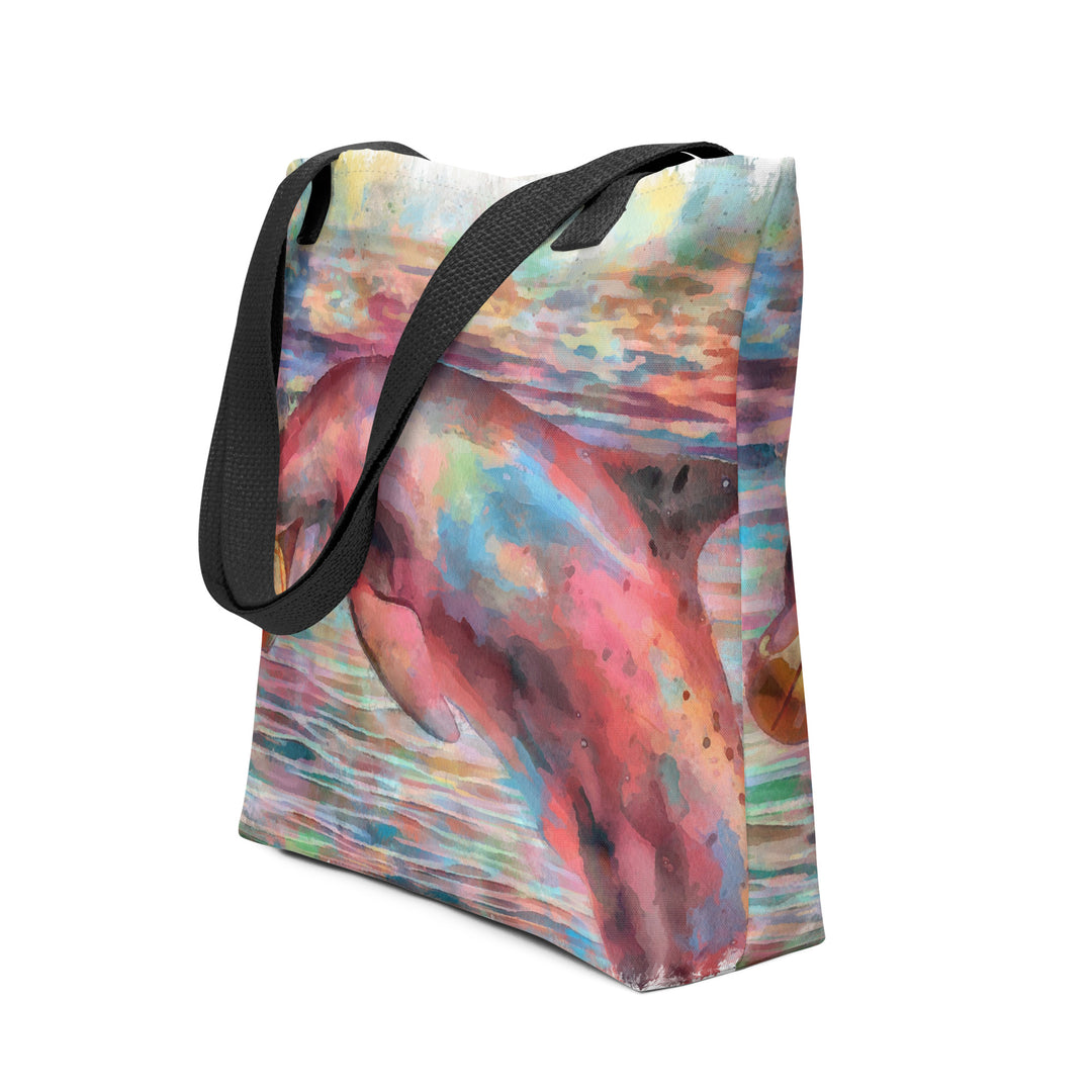 Tote bag - dolphin w ball