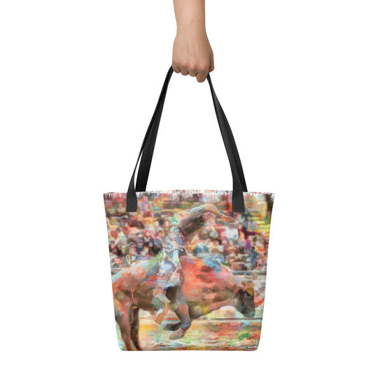 Tote bag - cowboy riding a bull
