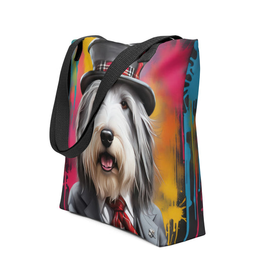 Tote bag-Bearded Collie