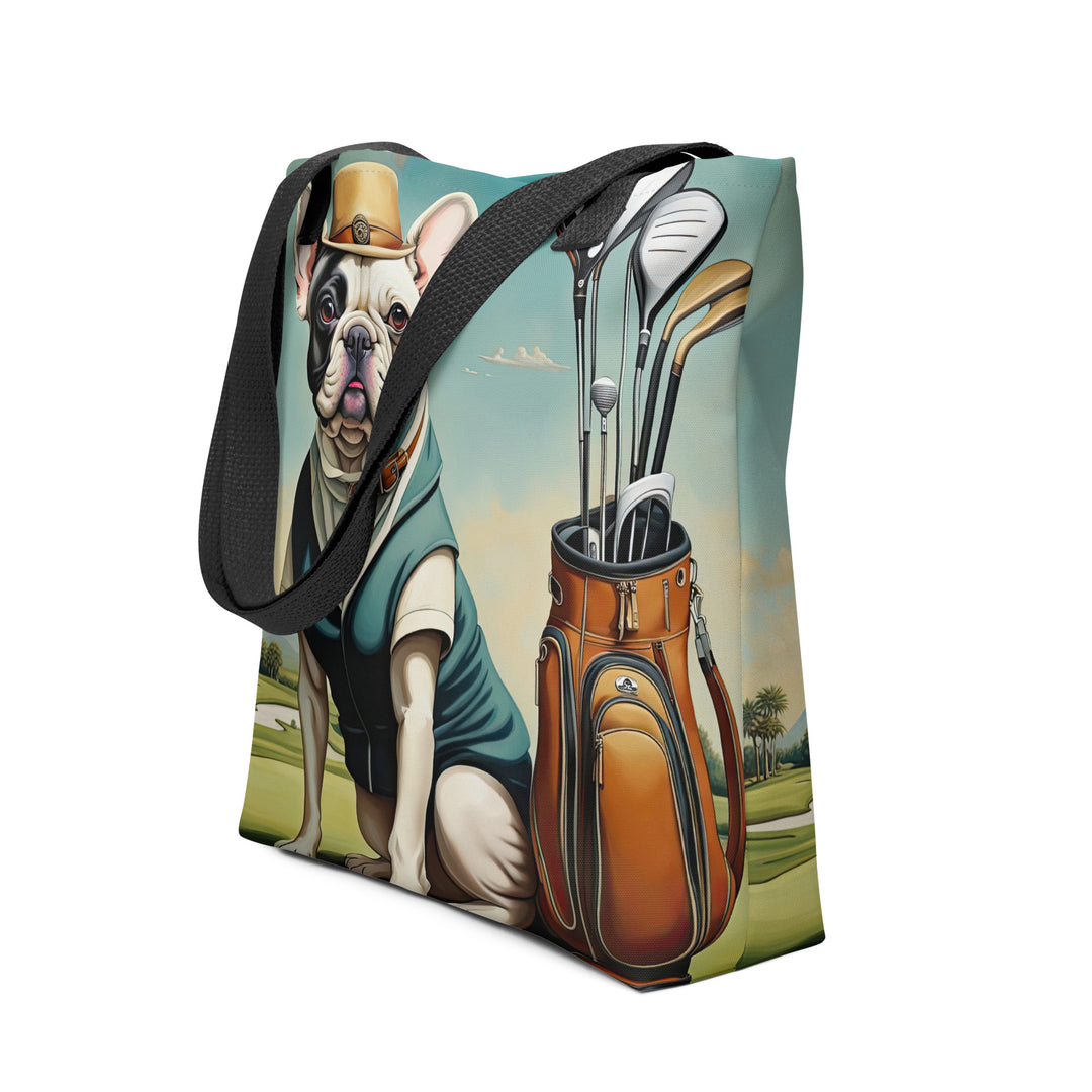 Tote bag-French Bulldog Golfer V3