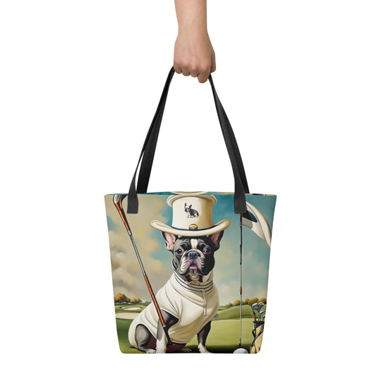 Tote bag-French Bulldog Golfer V4