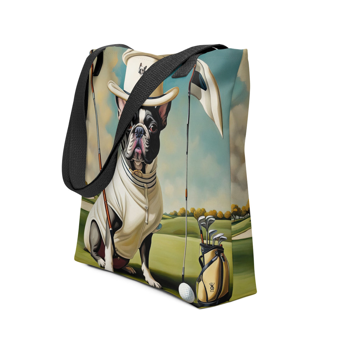 Tote bag-French Bulldog Golfer V4