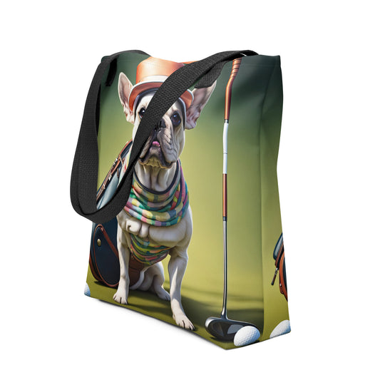 Tote bag-French Bulldog Golfer V5