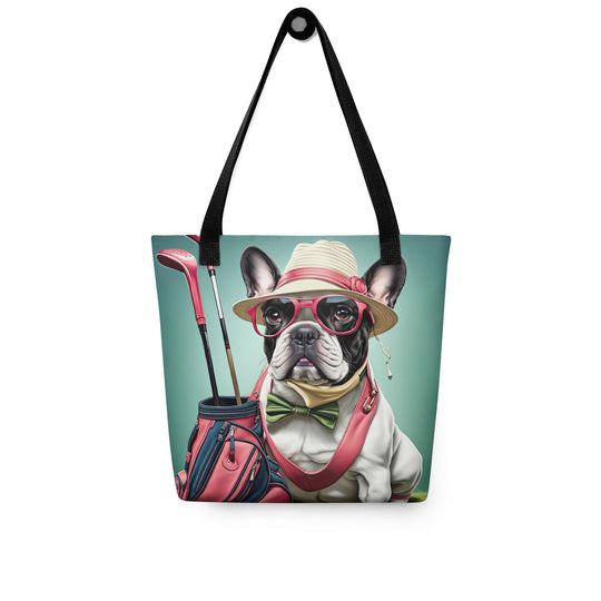 Tote bag-French Bulldog Golfer V6