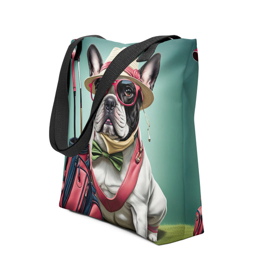 Tote bag-French Bulldog Golfer V6