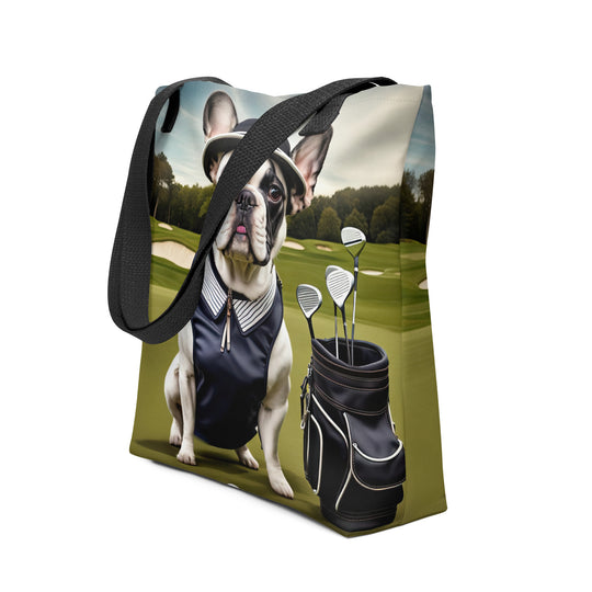 Tote bag-French Bulldog Golfer V12