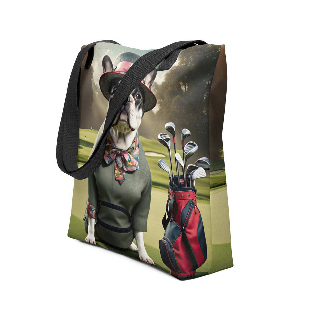 Tote bag-French Bulldog Golfer V14