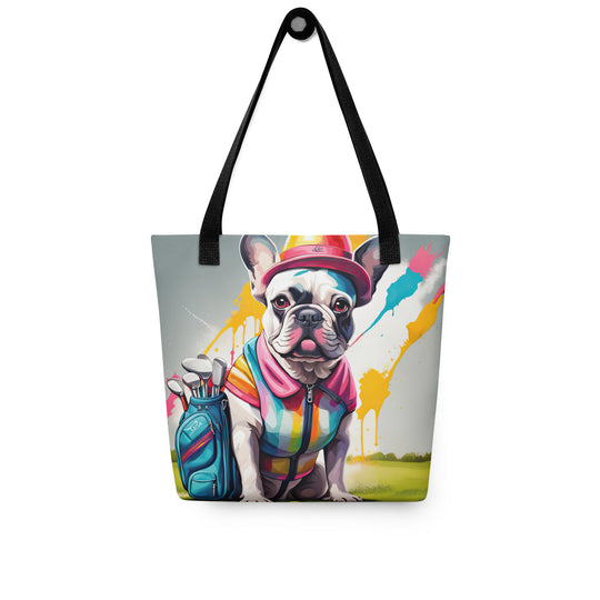 Tote bag-French Bulldog Golfer V40