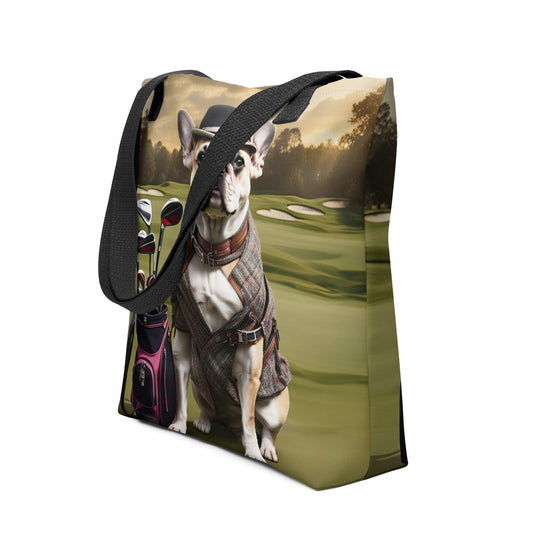 Tote bag-French Bulldog Golfer V44