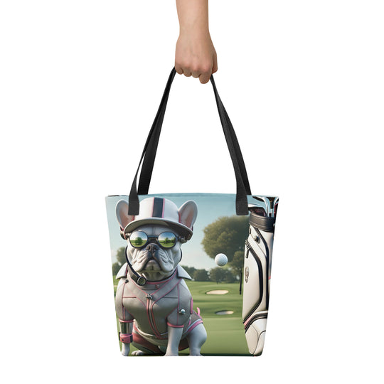 Tote bag-French Bulldog Golfer V48