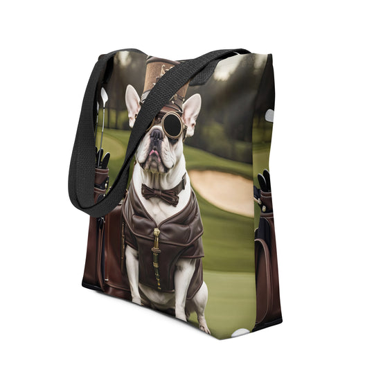 Tote bag-French Bulldog Golfer V49