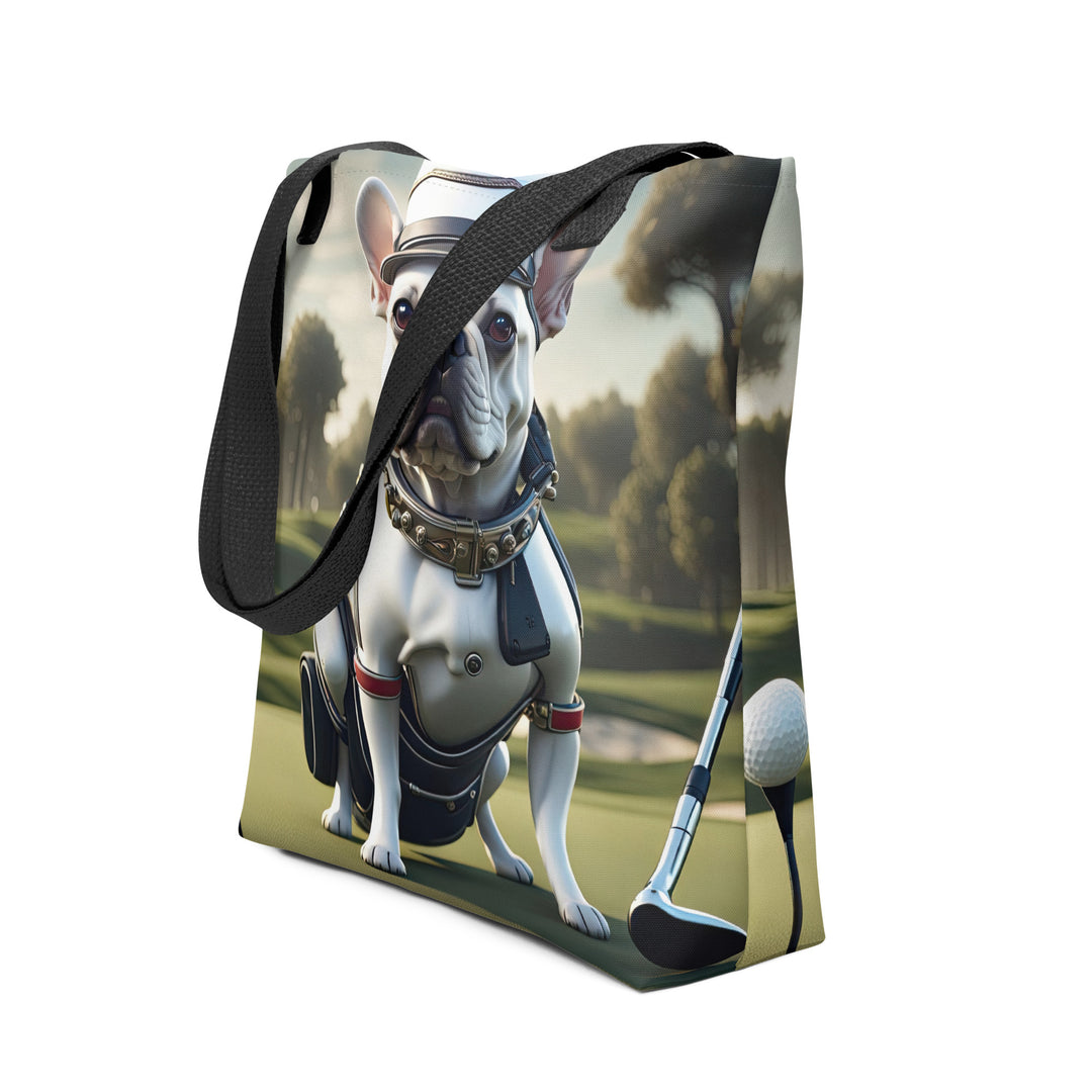 Tote bag-French Bulldog Golfer V51`