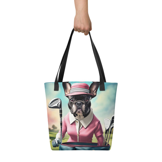 Tote bag-French Bulldog Golfer V63