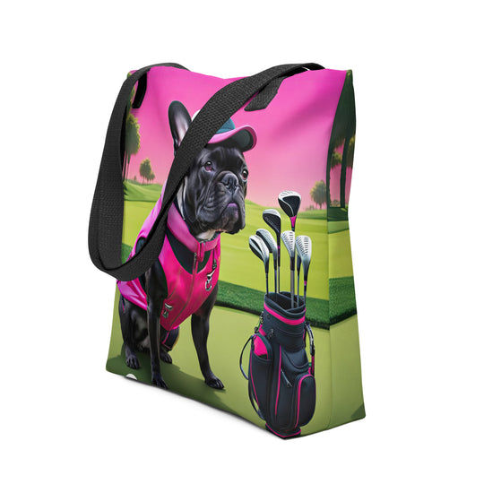 Tote bag-French Bulldog Golfer V66