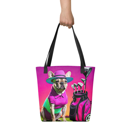 Tote bag-French Bulldog Golfer V68