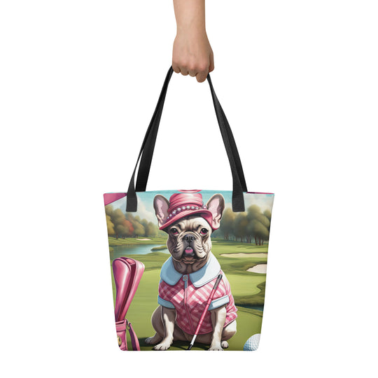 Tote bag-French Bulldog Golfer V73