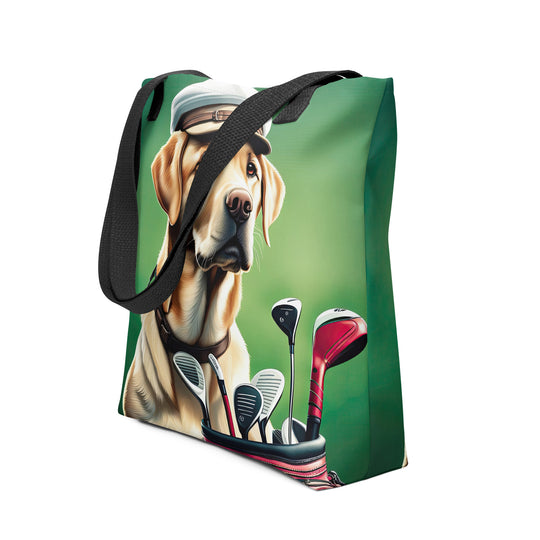 Tote bag-Labrador Retriever Golfer V2