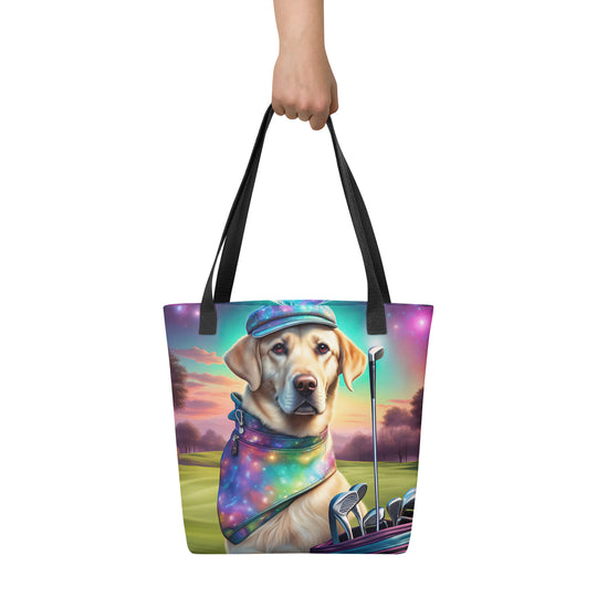 Tote bag-Labrador Retriever Golfer V6