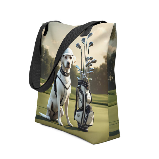 Tote bag-Labrador Retriever Golfer V8