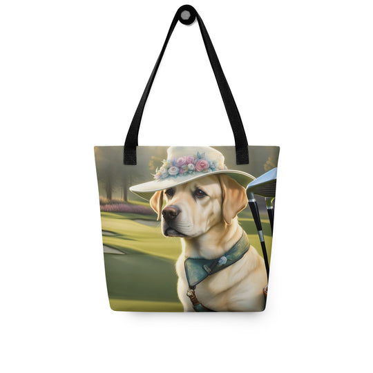 Tote bag-Labrador Retriever Golfer V12