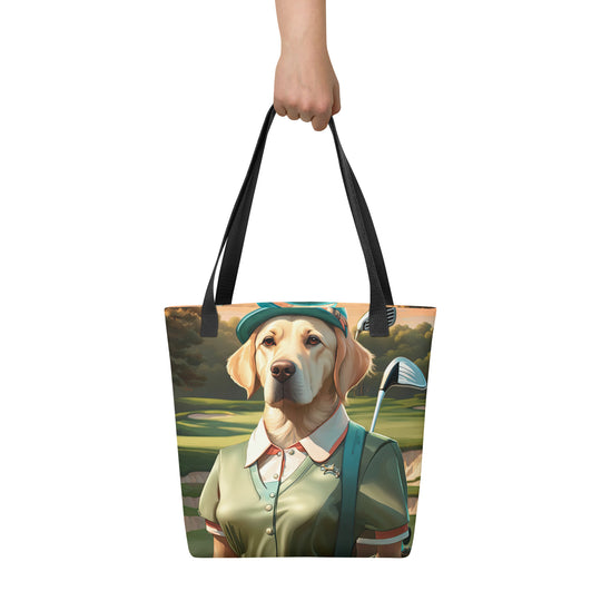 Tote bag-Labrador Retriever Golfer V15