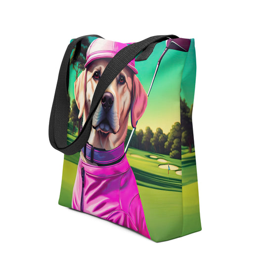 Tote bag-Labrador Retriever Golfer V17