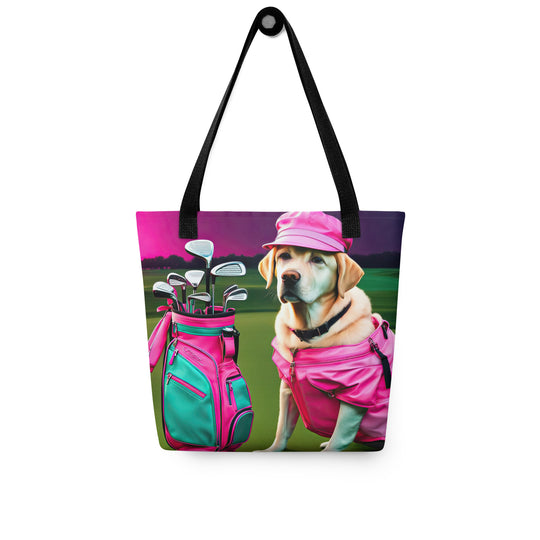 Tote bag-Labrador Retriever Golfer V18