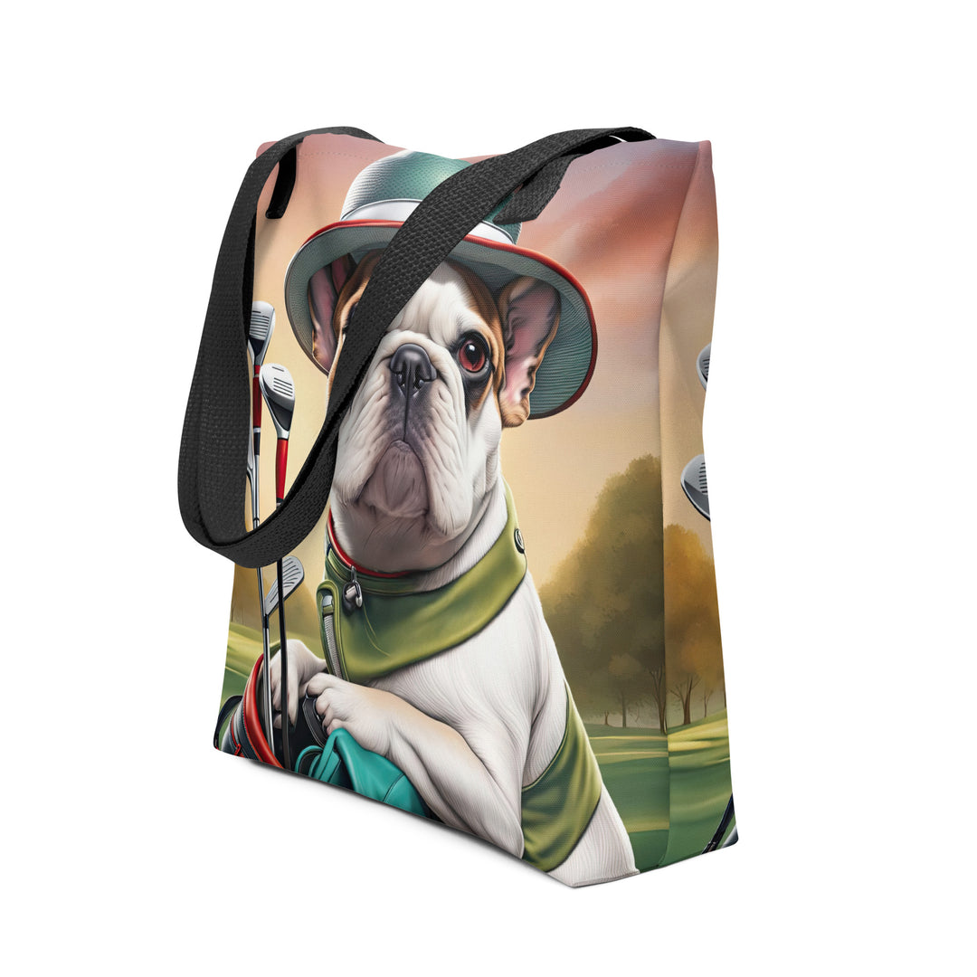 Tote bag-French Bulldog Golfer V9