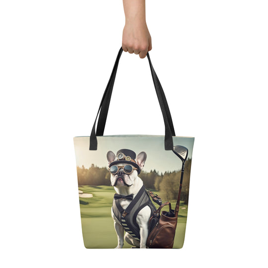 Tote bag-French Bulldog Golfer V43