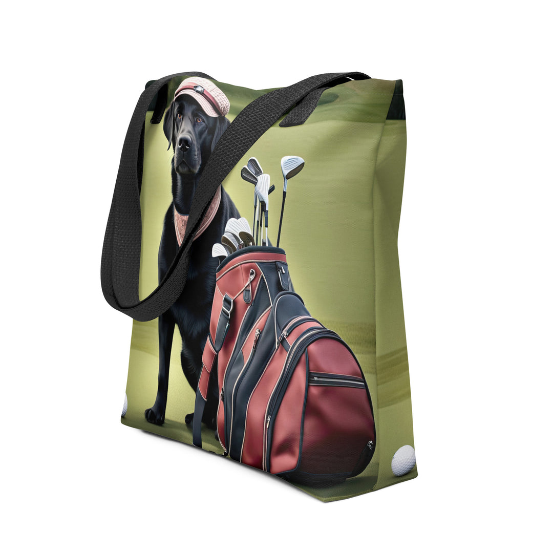 Tote bag-Golden Retriever Golfer V2