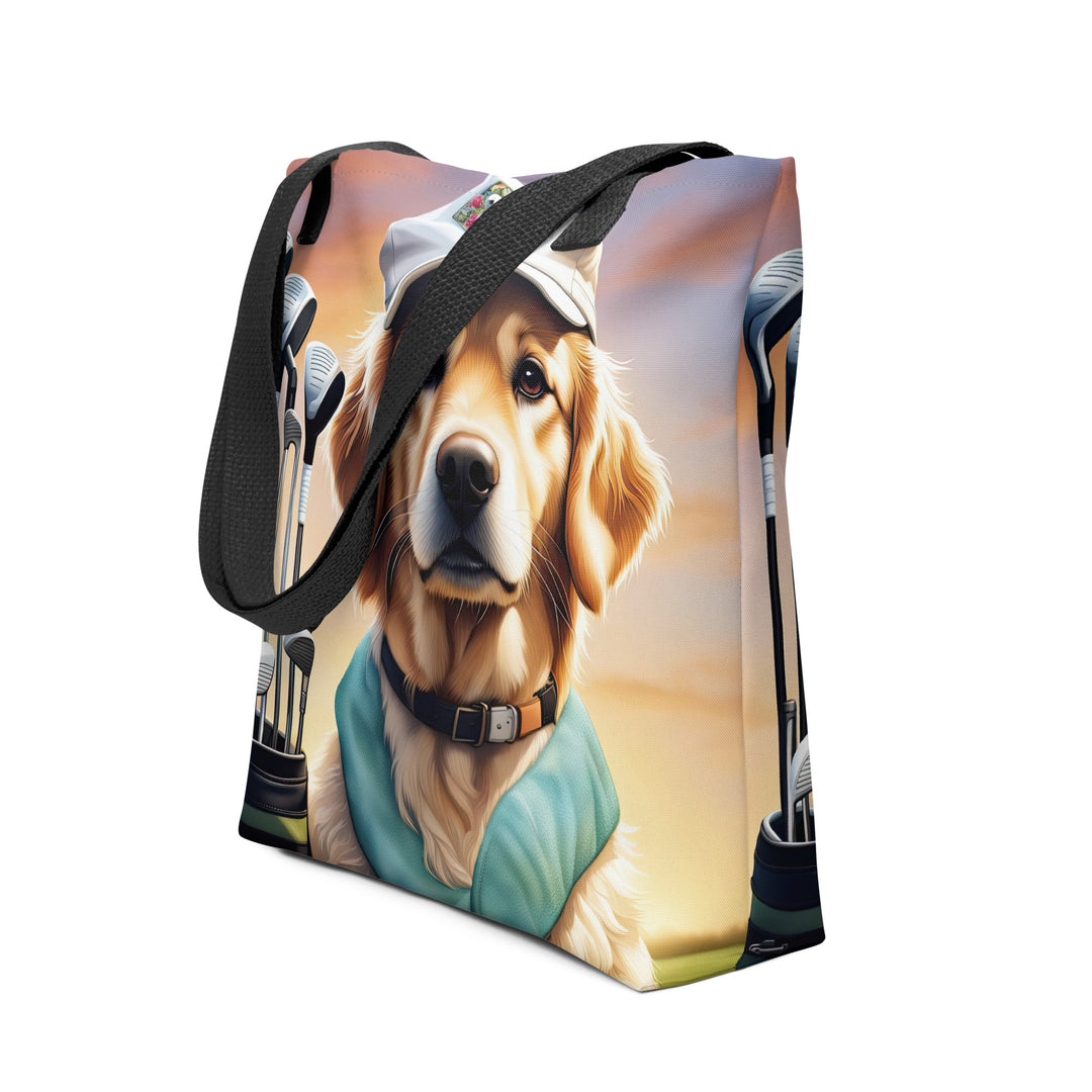 Tote bag-Golden Retriever Golfer V4