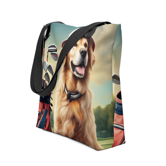 Tote bag-Golden Retriever Golfer V5