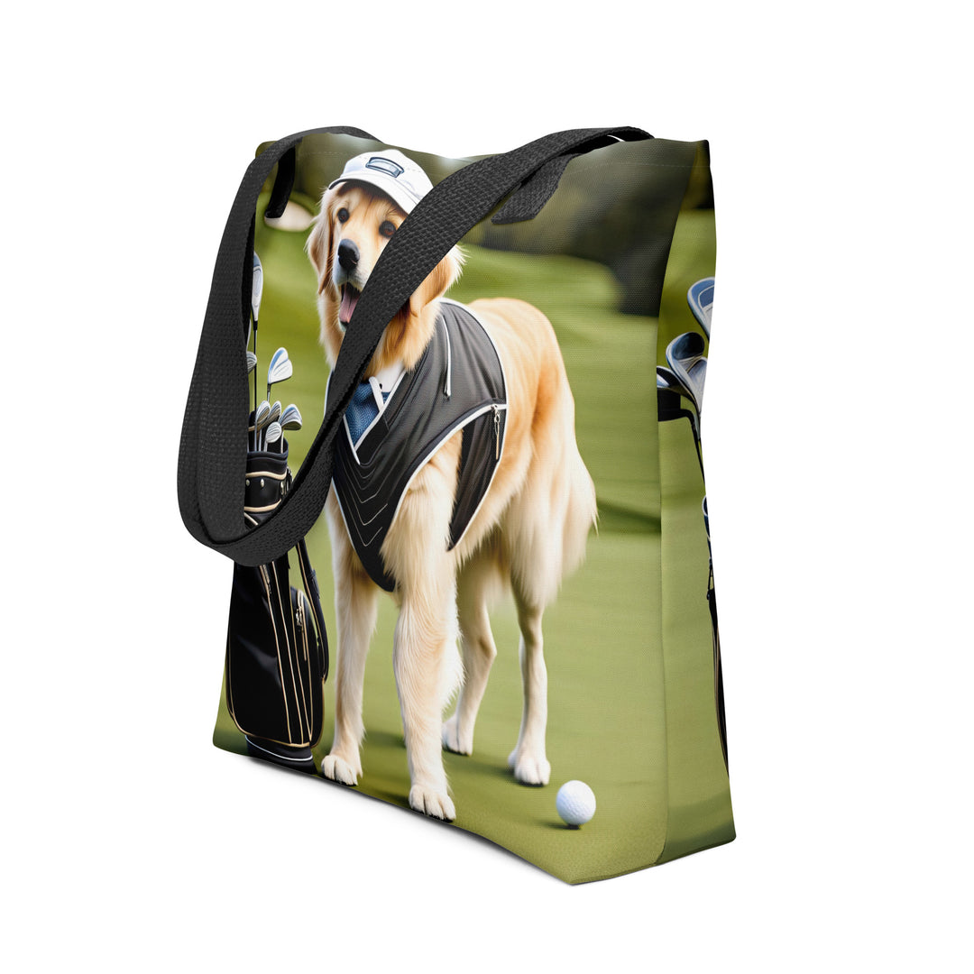 Tote bag-Golden Retriever Golfer V6