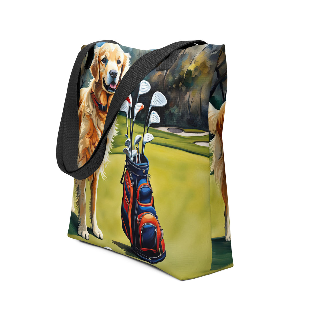 Tote bag-Golden Retriever Golfer V10